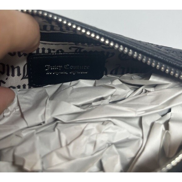 Juicy Couture Black Barrel Shoulder Bag With Rhinestone Logo & Chain Strap - Picture 13 of 14